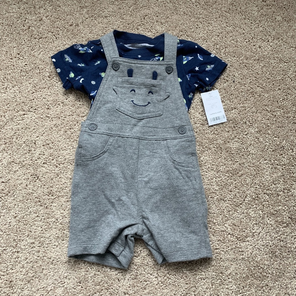 NWT Baby 2 Piece Overall Outfit
